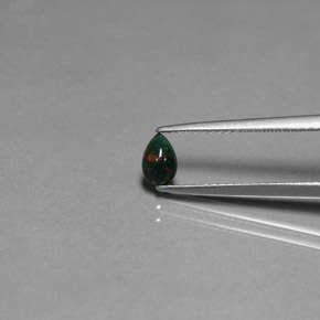 Pierre de sang Vert Tacheté naturelle En forme de poire, 0.27 ct, Opaque