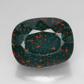 Héliotrope vert naturelle coupe coussin, 58,62 ct, opaque