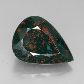 Héliotrope vert naturelle en forme de poire, 24,98 ct, opaque
