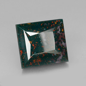 Héliotrope vert naturelle carré, 26,55 ct, opaque