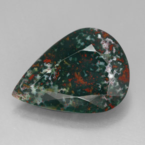 Héliotrope vert naturelle en forme de poire, 24,33 ct, opaque