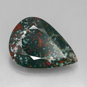 Héliotrope vert naturelle en forme de poire, 24,33 ct, opaque