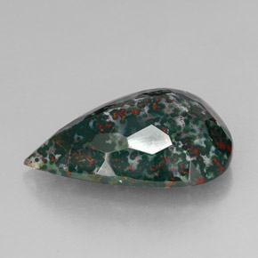 Héliotrope vert naturelle en forme de poire, 24,33 ct, opaque