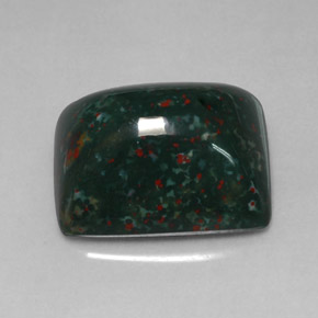 Pierre de sang Vert Tacheté naturelle Baquette, 20.83 ct, Opaque