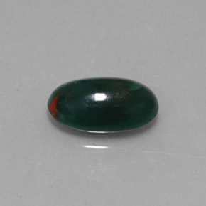 Pierre de sang Vert Tacheté naturelle Coupe ovale, 0.92 ct, Opaque