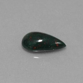 Héliotrope vert naturelle en forme de poire, 0,82 ct, opaque