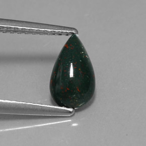 Héliotrope vert naturelle en forme de poire, 0,82 ct, opaque