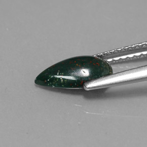 Héliotrope vert naturelle en forme de poire, 0,82 ct, opaque