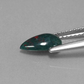 Pierre de sang Vert Tacheté naturelle En forme de poire, 0.69 ct, Opaque