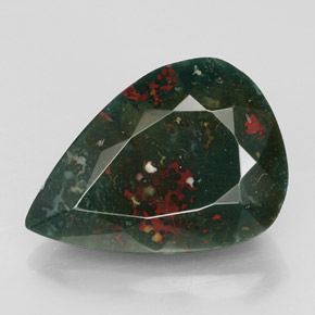 Héliotrope vert naturelle en forme de poire, 10,96 ct, opaque
