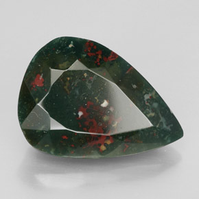 Héliotrope vert naturelle en forme de poire, 10,96 ct, opaque