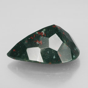 Héliotrope vert naturelle en forme de poire, 10,96 ct, opaque