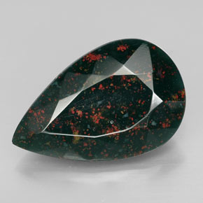Héliotrope vert naturelle en forme de poire, 11,42 ct, opaque