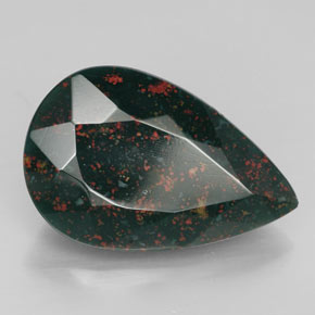Héliotrope vert naturelle en forme de poire, 11,42 ct, opaque