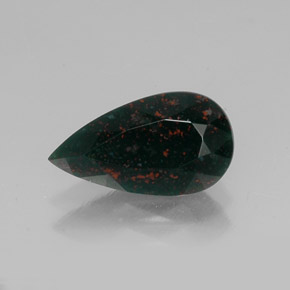 Héliotrope vert naturelle en forme de poire, 4,61 ct, opaque