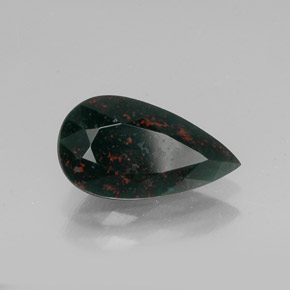 Héliotrope vert naturelle en forme de poire, 4,61 ct, opaque
