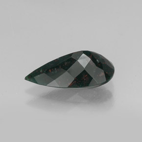 Héliotrope vert naturelle en forme de poire, 4,61 ct, opaque