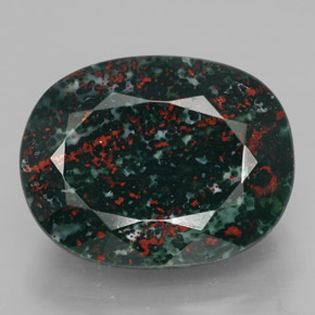 Héliotrope vert naturelle coupe ovale, 17,76 ct, opaque