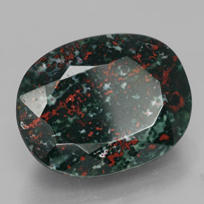 Héliotrope vert naturelle coupe ovale, 17,76 ct, opaque