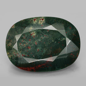 Héliotrope vert naturelle coupe coussin, 34,17 ct, opaque