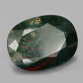 Héliotrope vert naturelle coupe coussin, 34,17 ct, opaque