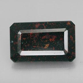 Héliotrope vert naturelle taille émeraude, 15,14 ct, opaque
