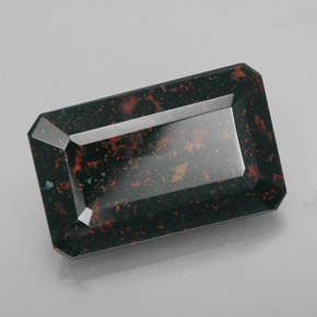 Héliotrope vert naturelle taille émeraude, 15,14 ct, opaque
