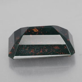 Héliotrope vert naturelle taille émeraude, 15,14 ct, opaque