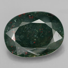 Héliotrope vert naturelle coupe ovale, 18,48 ct, opaque