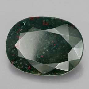 Héliotrope vert naturelle coupe ovale, 18,48 ct, opaque
