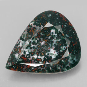 Héliotrope vert naturelle en forme de poire, 17,28 ct, opaque