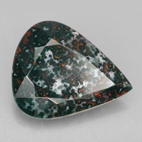 Héliotrope vert naturelle en forme de poire, 17,28 ct, opaque