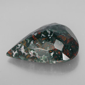 Héliotrope vert naturelle en forme de poire, 17,28 ct, opaque