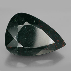 Héliotrope vert naturelle en forme de poire, 31,74 ct, opaque
