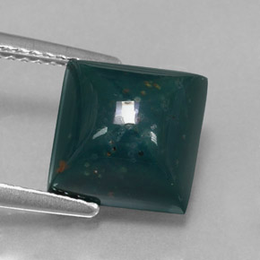 Pierre de sang Vert Tacheté naturelle Carré, 3.94 ct, Opaque