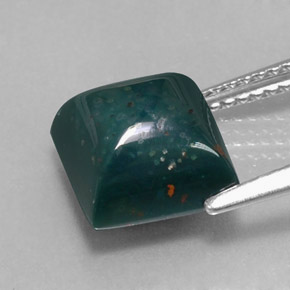 Pierre de sang Vert Tacheté naturelle Carré, 3.94 ct, Opaque