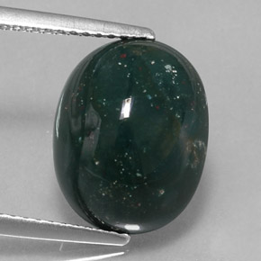 Héliotrope vert naturelle coupe ovale, 6,35 ct, opaque