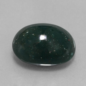 Héliotrope vert naturelle coupe ovale, 6,35 ct, opaque