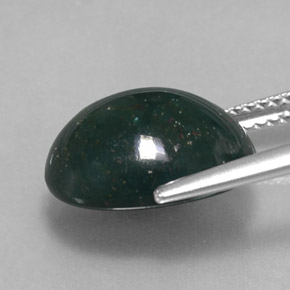 Héliotrope vert naturelle coupe ovale, 6,35 ct, opaque