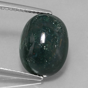 Héliotrope vert naturelle coupe ovale, 4,74 ct, opaque