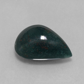Pierre de sang Vert Tacheté naturelle En forme de poire, 3.90 ct, Opaque