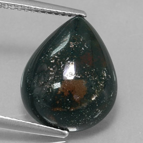 Héliotrope vert naturelle en forme de poire, 6,59 ct, opaque