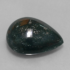 Héliotrope vert naturelle en forme de poire, 6,59 ct, opaque