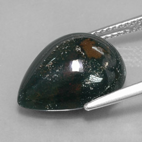 Héliotrope vert naturelle en forme de poire, 6,59 ct, opaque