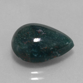 Héliotrope vert naturelle en forme de poire, 5,23 ct, opaque