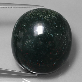 Héliotrope vert naturelle coupe ovale, 34,59 ct, opaque