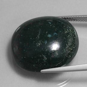 Héliotrope vert naturelle coupe ovale, 34,59 ct, opaque