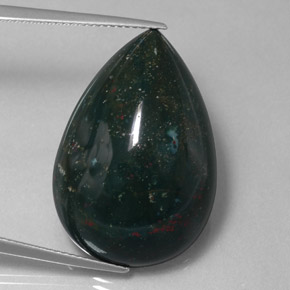 Héliotrope vert naturelle en forme de poire, 33,97 ct, opaque