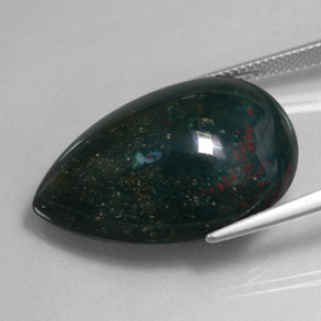 Héliotrope vert naturelle en forme de poire, 33,97 ct, opaque