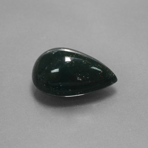 Pierre de sang Vert Tacheté naturelle En forme de poire, 2.83 ct, Opaque